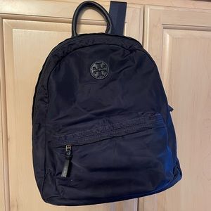 Tory Burch Ella Mini Navy Nylon Backpack